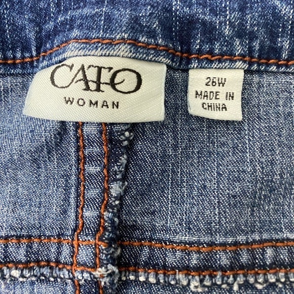 CATO WOMENS PLUS SIZE 26W DENIM AZTEC PRINT TIERED FRINGE FLARED WESTERN SKIRT - Picture 4 of 7